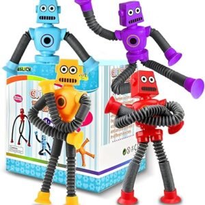 4PCS Autism Sensory Suction Robot Fidget Toys for Kids