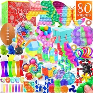80-Piece Fidget Toy Set for Kids & Sensory Fun
