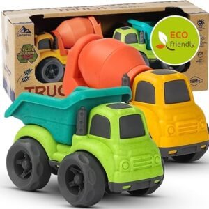 Eco-Friendly Toddler Dump & Cement Truck Toy Set
