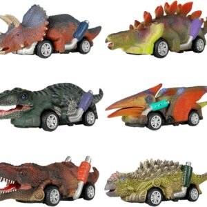 Exciting 6-Pack DINOBROS Dinosaur Pull Back Toy Cars