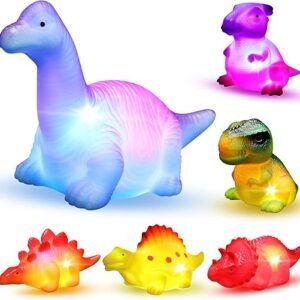 Glow-in-the-Dark Dinosaur Bath Toy Set for Kids