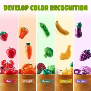 JOYIN Color Sorting Play Food Set for Kids