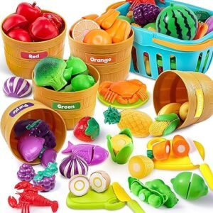 JOYIN Color Sorting Play Food Set for Kids