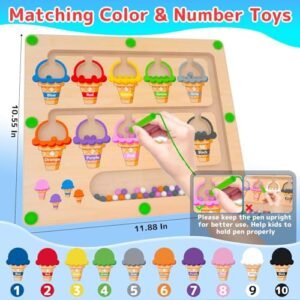 Magnetic Color & Number Maze: Montessori Learning Puzzle