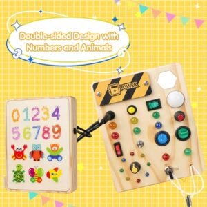 Montessori Busy Board: 27 LED Lights for Toddlers