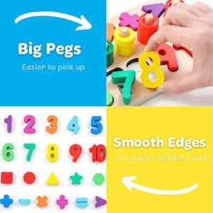 Montessori Wooden Number Puzzle & Stacking Game for Kids