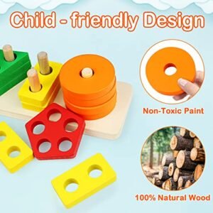 Montessori Wooden Sorting & Stacking Toys for Toddlers
