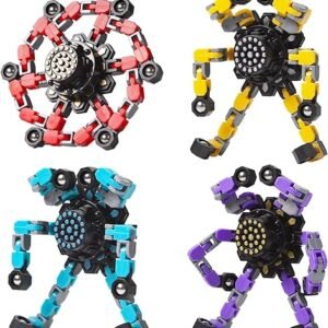 Transformable Fidget Spinners: 4-Pack Stress Relief Toys