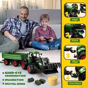 Upgraded Remote Control Tractor Set for Kids